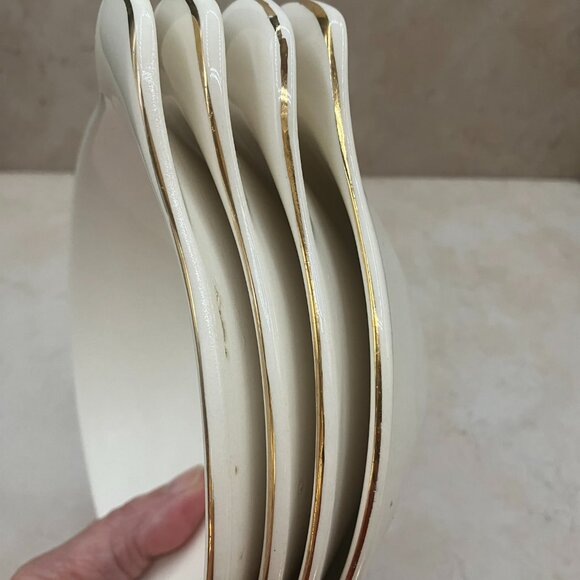 Edwin Knowles Set of 4 Lugged Bowls Vintage 1940s Forsythia Earthenware RARE - Picture 6 of 11